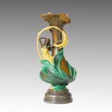 Статуя вазы Симпатичная девушка Бронзовая скульптура Жардиньера, Мило ТПЭ-469 (B) / 538